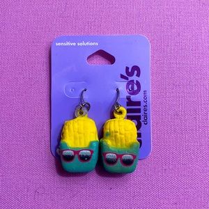 Claires French fry squishy earrings